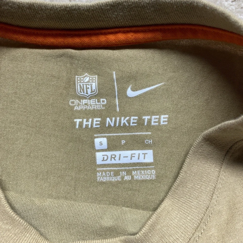Nike New York Jets Shirt Mens Small Tan Salute To Service Long Sleeve Dri-Fit